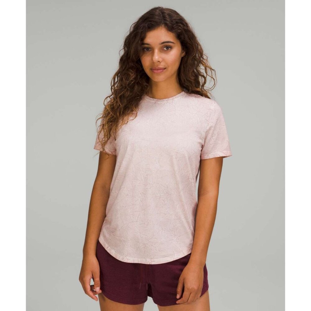 Lululemon Love Crew Summit Wash Short Sleeve Top Womens M Smokey Topaz (pink)